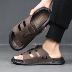 Men's slip-on slippers summer new soft sole lightweight breathable outdoor casual sports anti-slip fashion city walking slippers - Image 3