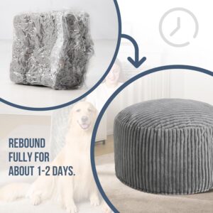 3ft Bean Bag Chairs for Adults Large Beanbag Chair with Stripe Plush Cover Big Bean Bag Chair for Living Room Bedroom Dorm Office - Grey (36” x 36” x 22”) - Image 7