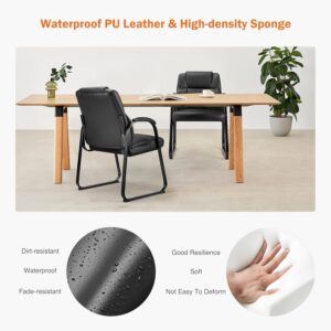 Sweetcrispy Waiting Room Guest Chair Set of 2, Stationary Office Reception Chairs No Wheel, Comfy Padded Arms and Seld Base, for Conference Room Lobby Home Computer Desk Bedroom Elderly, - Image 4
