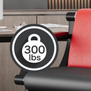 wonline Waiting Room Bench, Office Furniture Reception Chairs with Arms, Leather Chairs is Suitable for Clinic,Airport,Hospital,Barber,Salon,Bank-(Red&Black,3 Seat) - Image 7