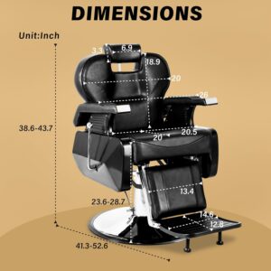 Barber Chair Salon Chairs for Hair Stylist Heavy Duty Hydraulic Reclining for Salon Barbershop Hair Stylist Professional - Image 3