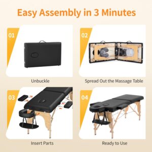 BestMassage Massage Bed Portable Massage Table 24 inch Wide Lash Bed Height Adjustable 2 Folding Spa Table with Non-Woven Bag for Spa Footmassage Facial CareSpa Tattoo - Image 4