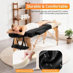 BestMassage Massage Bed Portable Massage Table 24 inch Wide Lash Bed Height Adjustable 2 Folding Spa Table with Non-Woven Bag for Spa Footmassage Facial CareSpa Tattoo - Image 6