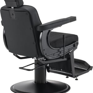 Classic Barber Chair, 660Lbs Heavy-Duty Hydraulic Pump, Professional Reclining Salon Chair for Hair Stylist, Gold&Black, Barbershop, Salon&Spa Equipment for Adult 8334 (Black) - Image 7