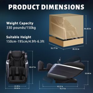 4D Massage Chair Full Body, 166° Flexible Track, 18 Modes, 11Technique, 36 Airbag Massage, with Yoga Stretch, Foot Massage, Zero Gravity Massage Recliner - Image 2