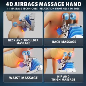 4D Massage Chair Full Body, 166° Flexible Track, 18 Modes, 11Technique, 36 Airbag Massage, with Yoga Stretch, Foot Massage, Zero Gravity Massage Recliner - Image 6