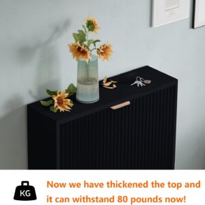 Shoe Cabinet Storage,Modern Freestanding Organizer with 2 Flip Drawers,Narrow Shoe Rack Cabinet for Entryway,Black - Image 4