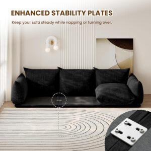 Modern Modular Sectional Sofa Couch, 130.7" U-Shape Sectional Sofa with 2-Ottomans for Living Room Apartment Office, Black - Image 4