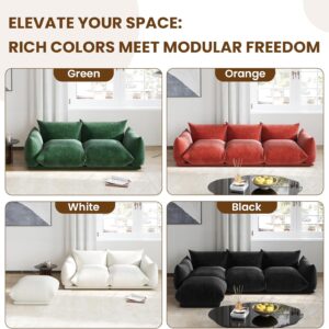 Modern Modular Sectional Sofa Couch, 130.7" U-Shape Sectional Sofa with 2-Ottomans for Living Room Apartment Office, Black - Image 8