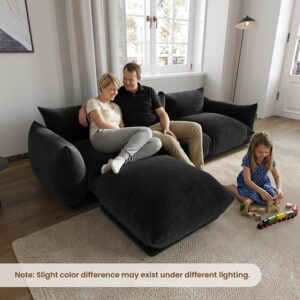 Modern Modular Sectional Sofa Couch, 130.7" U-Shape Sectional Sofa with 2-Ottomans for Living Room Apartment Office, Black - Image 9