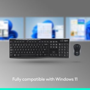 Logitech MK270 Wireless Keyboard and Mouse Combo for Windows, 2.4 GHz Wireless, Compact Mouse, 8 Multimedia and Shortcut Keys, 2-Year Battery Life, for PC, Laptop - Black - Image 5