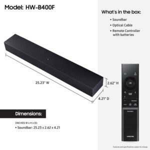 Samsung B-Series Soundbar HW B400F 2.0 ch Soundbar with Built in Subwoofer (2025 Model) One Remote Control, Surround Sound Expansion, Voice Enhance Mode - Image 2