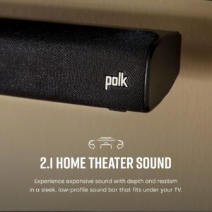 Polk Audio Signa S2 Sound Bar for Smart TV with Subwoofer, Wireless – Exclusive VoiceAdjust Technology, Ultra-Slim Design, Works with 4K & HD TVs, HDMI & Optical, Bluetooth, Wireless Streaming - Image 2
