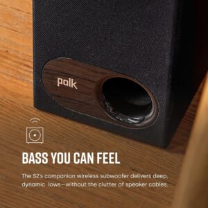 Polk Audio Signa S2 Sound Bar for Smart TV with Subwoofer, Wireless – Exclusive VoiceAdjust Technology, Ultra-Slim Design, Works with 4K & HD TVs, HDMI & Optical, Bluetooth, Wireless Streaming - Image 5