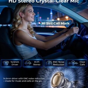 Wireless Earbuds Bluetooth Headphones, 50H Playtime Ear Buds with Mic, LED Digital Display Charging Case, IPX7 Waterproof, Deep Bass Stereo, in-Ear Earphone for iPhone Andriod Phone - Ink - Image 3