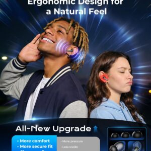 Wireless Earbuds Bluetooth Headphones, 50H Playtime Ear Buds with Mic, LED Digital Display Charging Case, IPX7 Waterproof, Deep Bass Stereo, in-Ear Earphone for iPhone Andriod Phone - Ink - Image 4