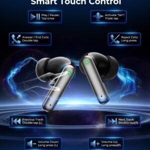Wireless Earbuds Bluetooth Headphones, 50H Playtime Ear Buds with Mic, LED Digital Display Charging Case, IPX7 Waterproof, Deep Bass Stereo, in-Ear Earphone for iPhone Andriod Phone - Ink - Image 7