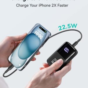 INIU Power Bank, Smallest 22.5W 10000mAh Portable Charger, USB C in&out Fast Charging 3 Ports Mini Battery Pack with Phone Holder for iPhone 17 16 15 14 13 Pro Max Samsung S25 S24 Google iPad Tablet - Image 2