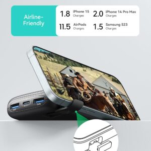 INIU Power Bank, Smallest 22.5W 10000mAh Portable Charger, USB C in&out Fast Charging 3 Ports Mini Battery Pack with Phone Holder for iPhone 17 16 15 14 13 Pro Max Samsung S25 S24 Google iPad Tablet - Image 6