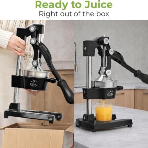 Zulay Kitchen Cast Iron Juicer - Easy-to-Clean Heavy-Duty Manual Juicer, Professional Citrus Juicer - Stainless Steel Lemon Squeezer - Manual Citrus Press & Orange Squeezer - Orange Juicer (Black) - Image 3