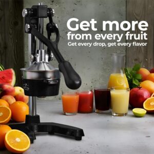 Zulay Kitchen Cast Iron Juicer - Easy-to-Clean Heavy-Duty Manual Juicer, Professional Citrus Juicer - Stainless Steel Lemon Squeezer - Manual Citrus Press & Orange Squeezer - Orange Juicer (Black) - Image 9