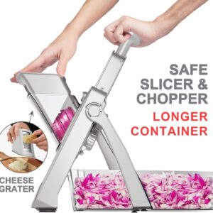 SUPMAKIN Safe Mandoline Slicer, Adjustable Vegetable Food Slicer and Chopper, Potato Fries Fry Cutter, Veggie Salad Chopper, New Kitchen Chopping Artifact Gifts 2026 (SliverGray) - Image 3