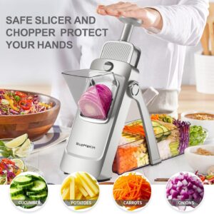 SUPMAKIN Safe Mandoline Slicer, Adjustable Vegetable Food Slicer and Chopper, Potato Fries Fry Cutter, Veggie Salad Chopper, New Kitchen Chopping Artifact Gifts 2026 (SliverGray) - Image 4