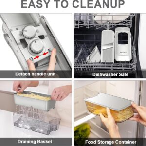 SUPMAKIN Safe Mandoline Slicer, Adjustable Vegetable Food Slicer and Chopper, Potato Fries Fry Cutter, Veggie Salad Chopper, New Kitchen Chopping Artifact Gifts 2026 (SliverGray) - Image 9