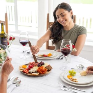 Large Glass Salad Bowl with Lid Set, 5.7 L Decorative Glass Mixing Bowl, Trifle and Serving Bowls with Lids as Cheese Charcuterie Board and Plate, Comes with Wood Serving Utensils - Image 2