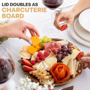 Large Glass Salad Bowl with Lid Set, 5.7 L Decorative Glass Mixing Bowl, Trifle and Serving Bowls with Lids as Cheese Charcuterie Board and Plate, Comes with Wood Serving Utensils - Image 5