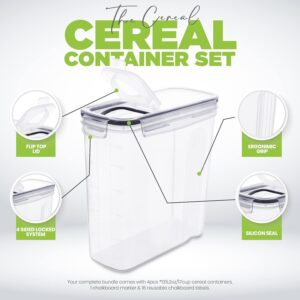 Utopia Kitchen Cereal Containers Storage Set – 4 Pack 4L(135.2 oz) Airtight Food Storage Containers with Lids, BPA-Free Cereal Dispensers for Pantry Organization and Storage (Clear) - Image 5