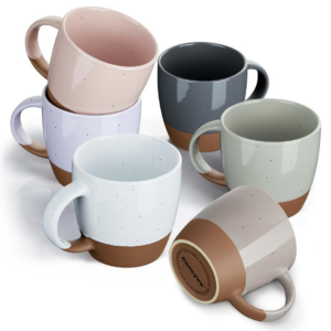 Morandi Color Ceramic Coffee Mugs Set of 6 (Large),18 oz Coffee Cups with Handle, Latte Mug, Big Mug for Women, Men, Great for Tea Hot Chocolate, Microwave Safe, Modern, Unique Style for Any Kitchen - Image 8