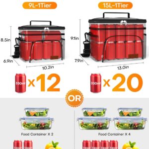 HOTOR Insulated Lunch Box for Men & Women - Leak-Proof Cooler Lunch Bag with 4 Pockets, Adjustable Strap, Ideal for Work, Picnic, Travel - Medium, Black, 10.2"×6.9"×8.5" - Image 3