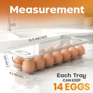 Utopia Home Egg Container With Lid and Handle for Refrigerator Organization- Pack of 2 - Clear Stackable Egg Holder for Kitchen or Pantry Organizers and Storage - Image 3