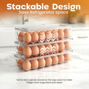 Utopia Home Egg Container With Lid and Handle for Refrigerator Organization- Pack of 2 - Clear Stackable Egg Holder for Kitchen or Pantry Organizers and Storage - Image 6