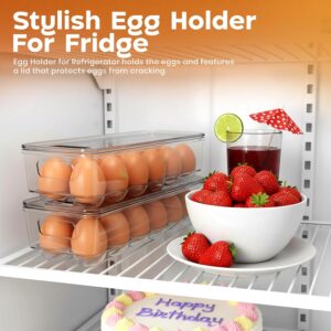Utopia Home Egg Container With Lid and Handle for Refrigerator Organization- Pack of 2 - Clear Stackable Egg Holder for Kitchen or Pantry Organizers and Storage - Image 7