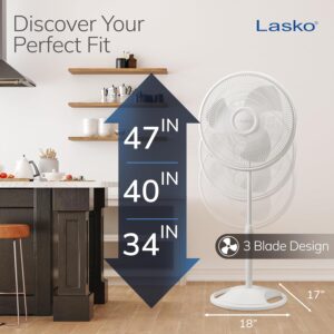 Lasko 2520 Oscillating Stand Fan,White 16 Inch - Image 5