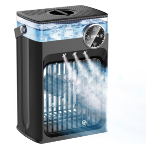 Portable Air Conditioners, 4 in 1 Evaporative Air Cooler with 1200ML Tank, Queit Cooling Fan with Remote Control, 2-8H Timer, 3 Modes & 8 LED Lights, Personal AC Unit for Bedroom, Office and Camping - Image 9