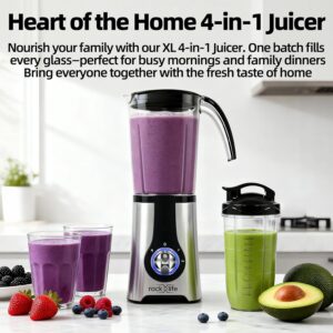 Blenders and Food Processor Combo for Kitchen, 13Pcs 4 in 1 Blender for Shakes and Smoothies,17oz Meat Grinder baby food&10oz Spice Grinder 42oz Family&24oz to-go Cups,Dishwasher Safe,Silver - Image 2