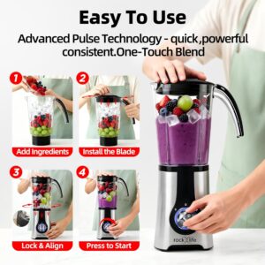 Blenders and Food Processor Combo for Kitchen, 13Pcs 4 in 1 Blender for Shakes and Smoothies,17oz Meat Grinder baby food&10oz Spice Grinder 42oz Family&24oz to-go Cups,Dishwasher Safe,Silver - Image 4