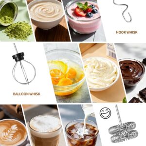 CIRCLE JOY Rechargeable Handheld Milk Frother Wand with Stand, 3 Variable Speeds, 3 Whisks and Storage Box, Electric Drink Mixer for Latte, Cappuccino, Hot Chocolate, Eggs and Protein Powder, Black - Image 4