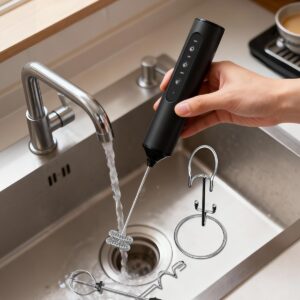 CIRCLE JOY Rechargeable Handheld Milk Frother Wand with Stand, 3 Variable Speeds, 3 Whisks and Storage Box, Electric Drink Mixer for Latte, Cappuccino, Hot Chocolate, Eggs and Protein Powder, Black - Image 8