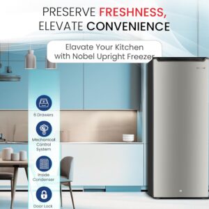 Nobel Upright Freezer 170 Litre 6 Drawer External Handle"Min 1 year manufacturer warranty" - Image 6