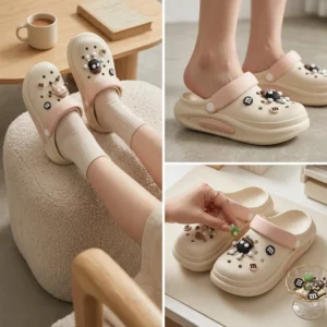 Women Clogs Summer EVA Garden Slippers Cute 3D Charms Beach Sandals Soft Breathable Anti Slip Casual Shoes - Image 5
