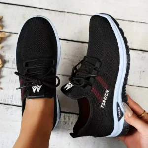 Women's shoes, soft soles, not tired feet,summer sneakers platform shoes, flying weaving, breathable women's sneakers shoes - Image 3