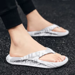 Printed male and female couples large size EVA high elastic flip-flops thick-soled lightweight slippers for outdoor beach shoes - Image 4