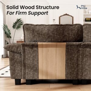 PHI VILLA Cloud Modular Couch Sets, 123.6" Sectional Sofa with U-Shaped Chaise, 5-Seater Couches with 2 Movable Ottomans for Living Room, Chenille Fabric, Taupe - Image 4