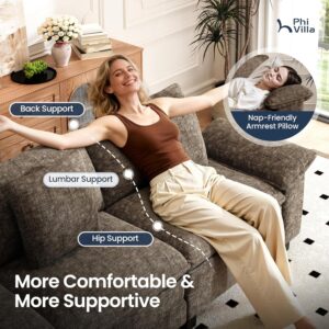 PHI VILLA Cloud Modular Couch Sets, 123.6" Sectional Sofa with U-Shaped Chaise, 5-Seater Couches with 2 Movable Ottomans for Living Room, Chenille Fabric, Taupe - Image 7