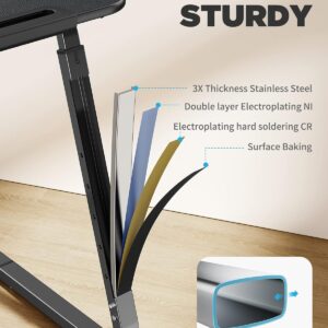 SAIJI TV Tray Table - Heavy Duty Extra Large TV Trays, Upgraded Dinner Trays for Eating on Couch, Tilt & Height Adjustable Snack Table Laptop Desk for Sofa, Bedside and Recliner - Image 3
