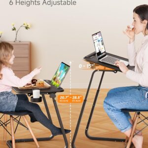 SAIJI TV Tray Table - Heavy Duty Extra Large TV Trays, Upgraded Dinner Trays for Eating on Couch, Tilt & Height Adjustable Snack Table Laptop Desk for Sofa, Bedside and Recliner - Image 6